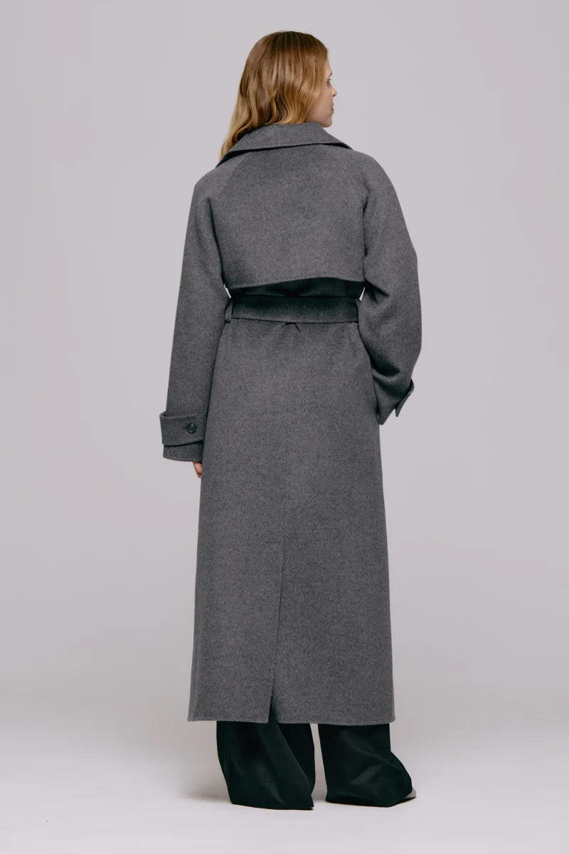 Thale Wool Trenchcoat Grey Melange