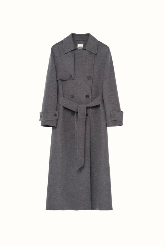 Thale Wool Trenchcoat Grey Melange