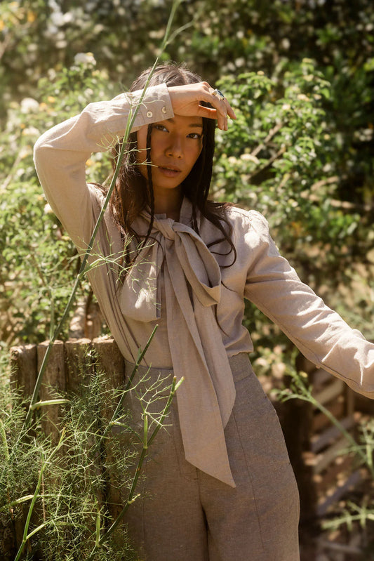 Linen blouse with bow, Cathrine Hammel