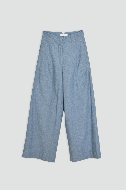 Linen cotton high waist pants - Cathrine Hammel
